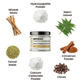 Load image into Gallery viewer, Miswak Tooth Powder with Hydroxyapatite and its ingredients