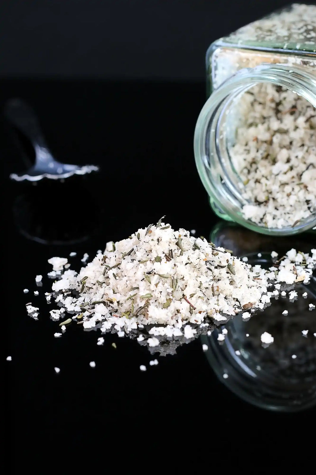 Herb-infused sea salt flakes.
