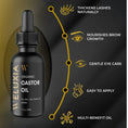 Load image into Gallery viewer, Weluxia Organic Castor Oil bottle with dropper applicator – hexane-free castor oil for hair and skin