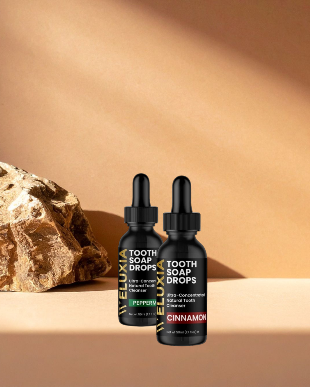 Bottle of Weluxia tooth soap