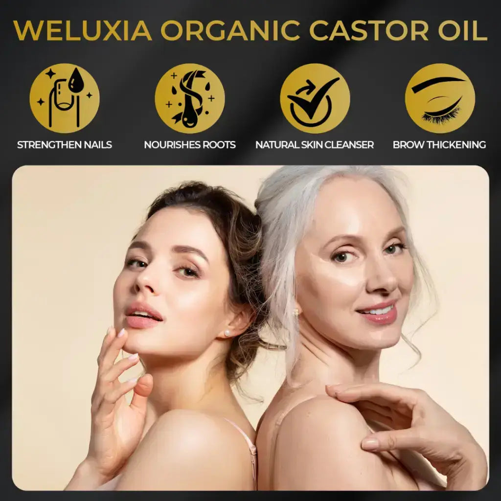 Weluxia organic castor oil applied to eyelashes for natural lash growth