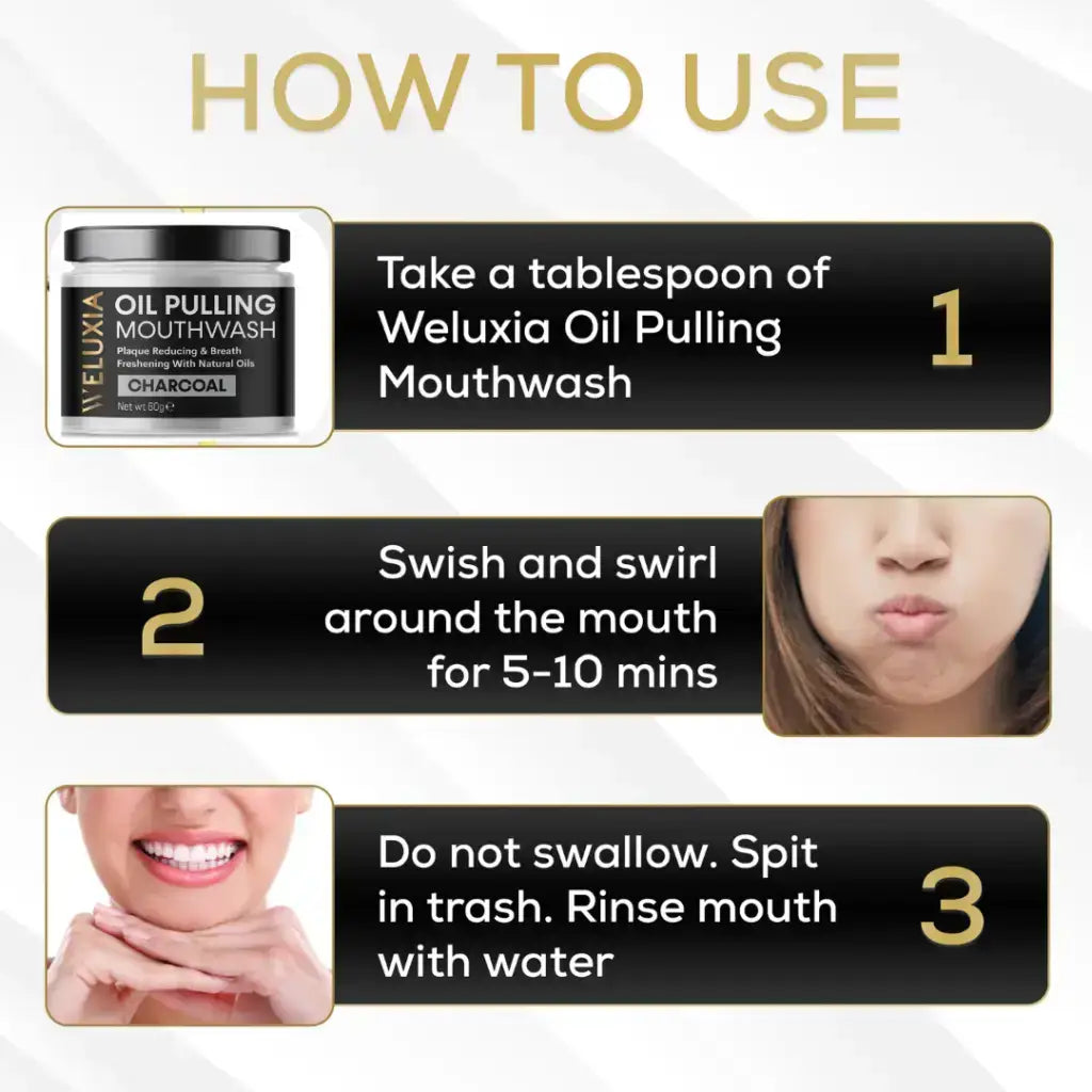 Oil Pulling Mouthwash Activated Charcoal for Healthy Gums