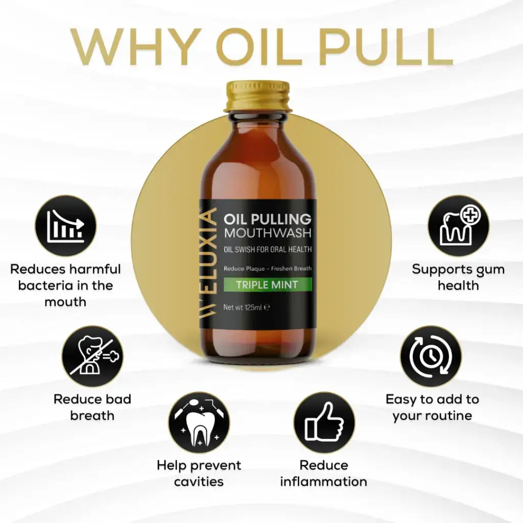 Oil Pulling Mouthwash Triple Mint for Cleaner Teeth