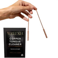 Weluxia tongue scraper 100% pure copper antimicrobial ayurvedic oral hygiene